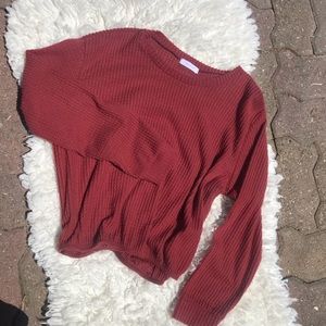 Long sleeved red sweater
